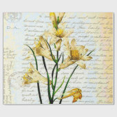Lilien und Skripte Geschenkpapier (Flach)