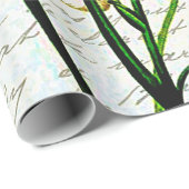 Lilien und Skripte Geschenkpapier (Rolleneckpunkt)