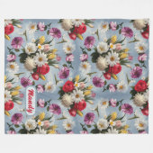 Lilien und Tulips Fleecedecke (Vorderseite (Horizontal))