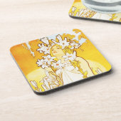 Lilien-Untersetzer Alphonse Mucha Untersetzer (Linke Seite)