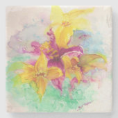 Lilien-Untersetzer Steinuntersetzer (Vorderseite)