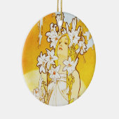 Lilien-Verzierung Alphonse Mucha Keramik Ornament (Rechts)