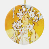 Lilien-Verzierung Alphonse Mucha Keramik Ornament (Vorne)