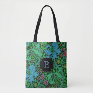 Lilien Vintages Blumenmuster mit Monogramm Tasche