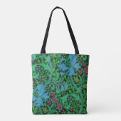 Lilien Vintages Blumenmuster mit Monogramm Tasche (Rückseite)