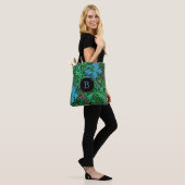 Lilien Vintages Blumenmuster mit Monogramm Tasche (Am Model)
