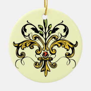 Lilien-Weihnachten Keramik Ornament