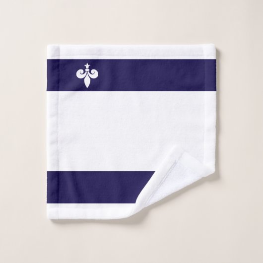 Lilien zu Marineblau und Weiß Badhandtuch Set (Waschlappen)