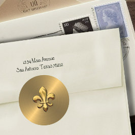 Lilien zum Gold-Hintergrund Runder Aufkleber