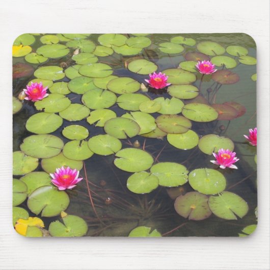 Lilienauflage mit rosa Blumen Mousepad (Vorne)