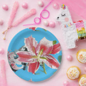 Lilienblaue Lilien Blumenblätter Party Papierplatt Pappteller (Party)