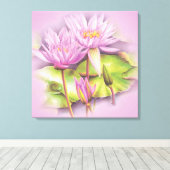 Lilienblumen Blütenblätter Leinwanddruck (Insitu (Holzboden))