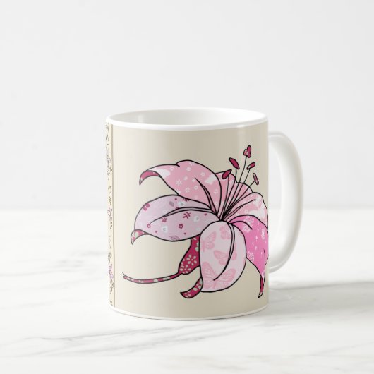 Lilienblüte personalisiert kaffeetasse (VorderseiteRechts)