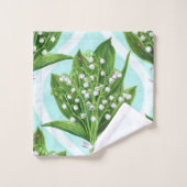 LilienBouquet der Blume des Tales auf blau Badhandtuch Set (Waschlappen)