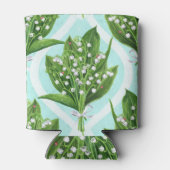 LilienBouquet der Blume des Tales auf blau Dosenkühler (Rückseite)