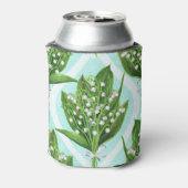 LilienBouquet der Blume des Tales auf blau Dosenkühler (Kanne Rückseite)