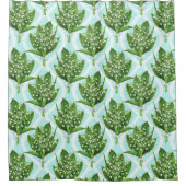 LilienBouquet der Blume des Tales auf blau Duschvorhang (Vorderseite)