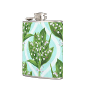 LilienBouquet der Blume des Tales auf blau Flachmann (Links)