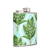 LilienBouquet der Blume des Tales auf blau Flachmann (Rechts)