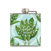 LilienBouquet der Blume des Tales auf blau Flachmann (Rückseite)