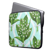 LilienBouquet der Blume des Tales auf blau Laptopschutzhülle (Vorderseite Links)