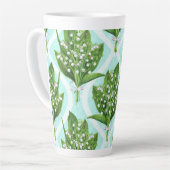 LilienBouquet der Blume des Tales auf blau Milchtasse (Linke Ecke)