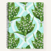 LilienBouquet der Blume des Tales auf blau Notizblock (Vorderseite)