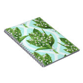 LilienBouquet der Blume des Tales auf blau Notizblock (Rechte Seite)