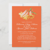 Lilienglocken-Blumen-Kunstorange Sahnehochzeit Einladung (Rückseite)