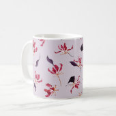 Lilienhand gezeichnete Illustrationsmuster Kaffeetasse (Vorderseite Links)