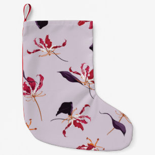 Lilienhand gezeichnete Illustrationsmuster Kleiner Weihnachtsstrumpf