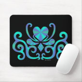 Lilienherz - Regenbogen auf schwarz Mousepad (Mit Mouse)