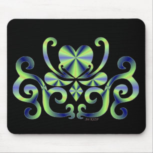 Lilienherz - Regenbogen auf schwarz Mousepad