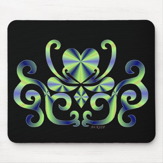 Lilienherz - Regenbogen auf schwarz Mousepad (Vorne)