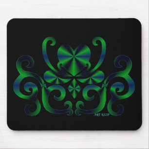 Lilienherz - Regenbogen auf schwarz Mousepad
