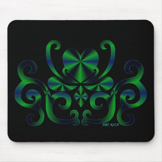 Lilienherz - Regenbogen auf schwarz Mousepad (Vorne)