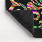 Lilienherz - Regenbogen auf schwarz Mousepad (Ecke)