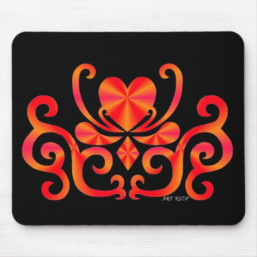 Lilienherz - Regenbogen auf schwarz Mousepad (Vorne)