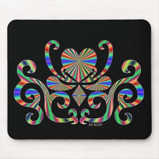 Lilienherz - Regenbogen Mousepad (Vorne)