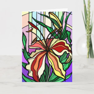 Lilienkarte aus Hartglas Karte