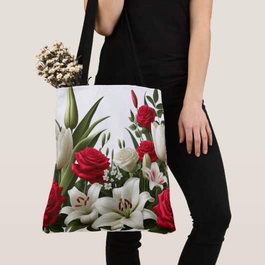 Lilienmuster der Rose Tasche (Von Nahem)