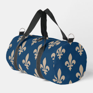 Lilienmuster, königlich französisch, creme auf bla duffle bag