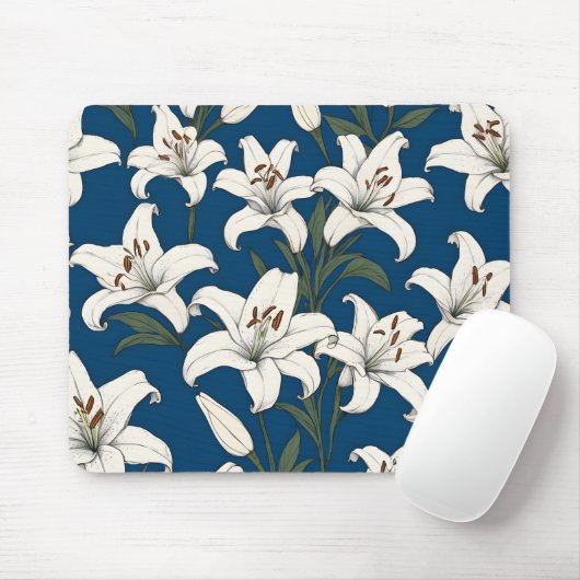 Lilienmuster Mousepad (Mit Mouse)