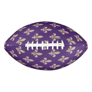 Lilienmuster, royale französische Creme auf Lila Football
