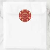 Lilienmuster Runder Aufkleber (Tasche)