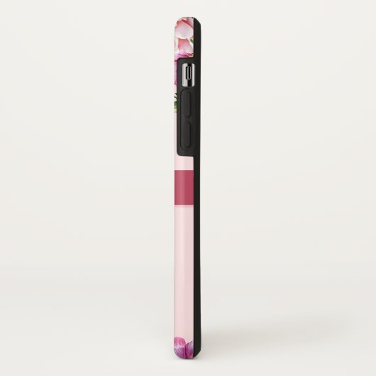 Lilienpeony Floral Blush Pink Monogram Case-Mate iPhone Hülle (Hinten/Links)