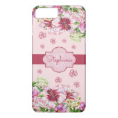 Lilienpeony Floral Blush Pink Monogram Case-Mate iPhone Hülle (Rückseite)