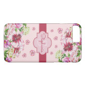 Lilienpeony Floral Blush Pink Monogram Case-Mate iPhone Hülle (Rückseite (Horizontal))