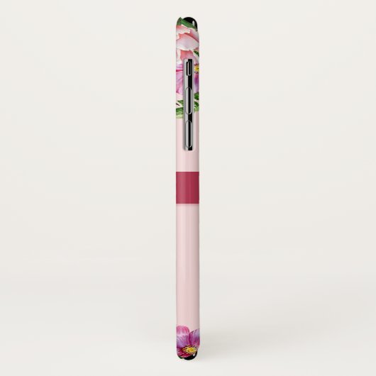 Lilienpeony Floral Blush Pink Monogram Case-Mate iPhone Hülle (Hinten/Links)