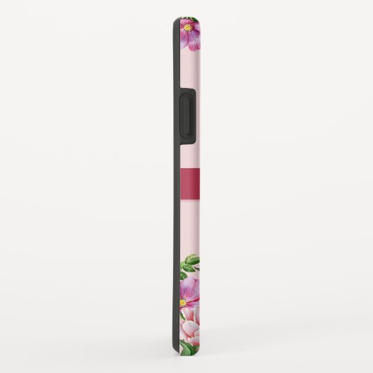 Lilienpeony Floral Blush Pink Monogram Case-Mate iPhone Hülle (Hinten/Rechts)